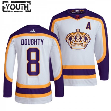 Los Angeles Kings Dresy Drew Doughty 8 Adidas 2022-23 Bílý Reverse Retro 2.0 Authentic - Dětské